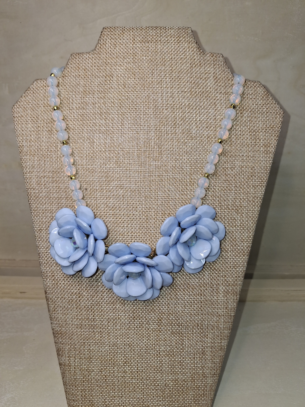 Blue Floral Statement Necklace